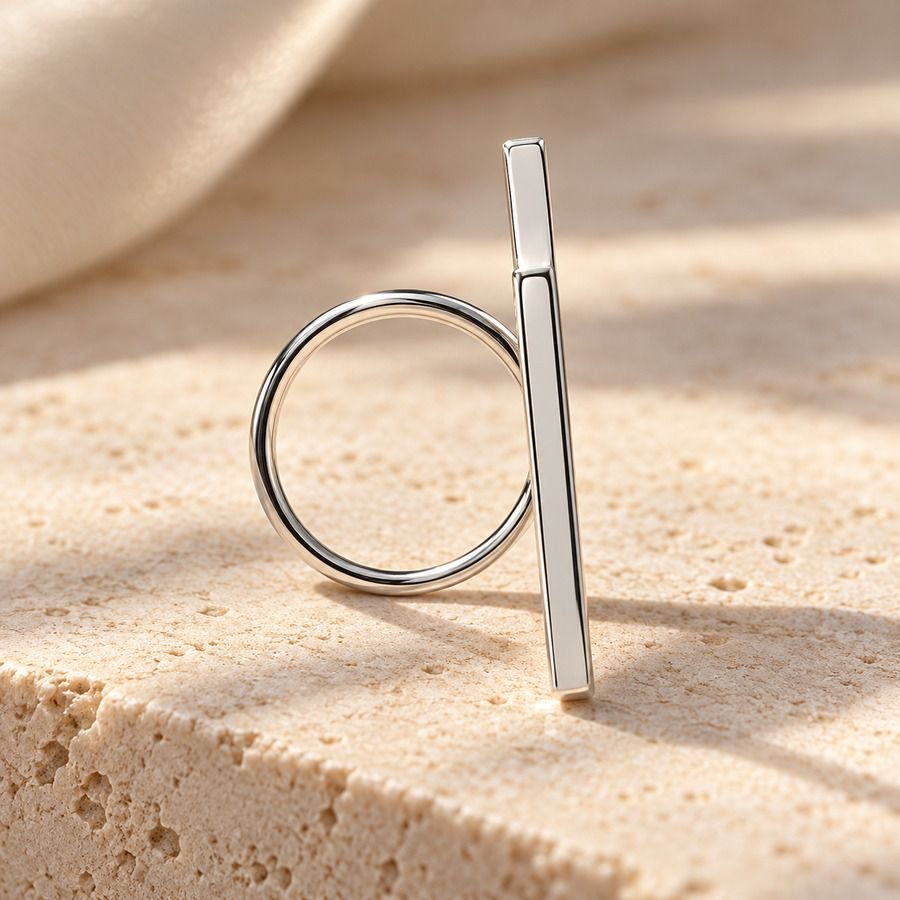 ANILLO DOBLE BARRA PLATA, ANILLO MINIMALISTA, MILAGRO ROUSSE