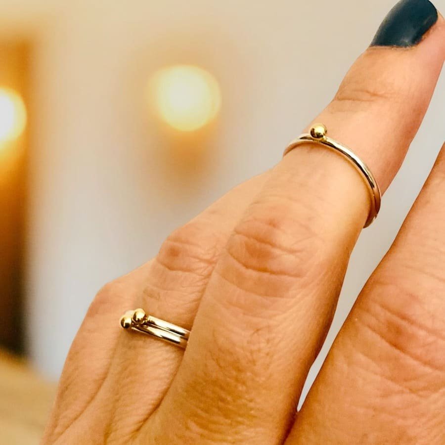Set de 3 Anillos de Plata 925 y Oro 18K, anillos de plata y oro básicos, Milagro Rousse