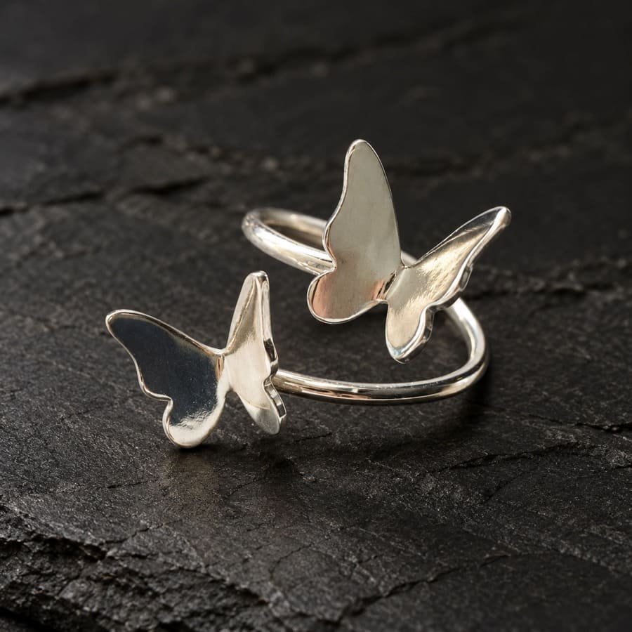 Anillo Dos Mariposas Plata 925, Milagro Rousse