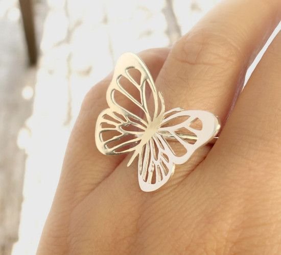 ANILLO MARIPOSA GRANDE DE PLATA, ANILLOS GRANDES DE PLATA, MILAGRO ROUSSE