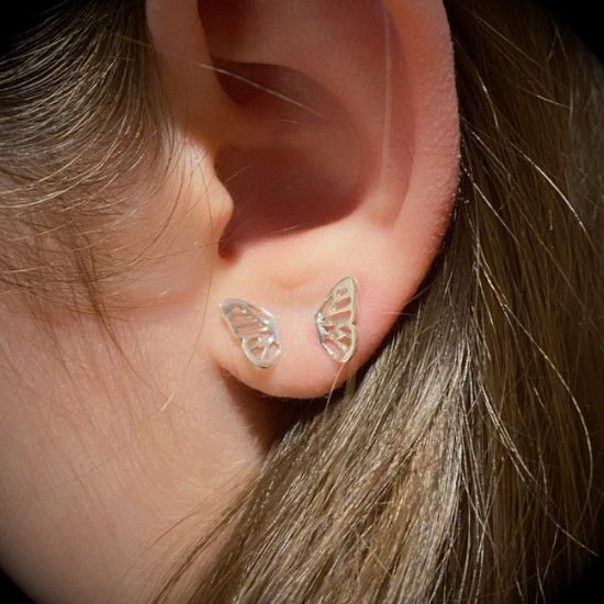 PENDIENTES ALAS MARIPOSA DE PLATA, PENDIENTES PEQUEÑOS DE PLATA 925, MILAGRO ROUSSE