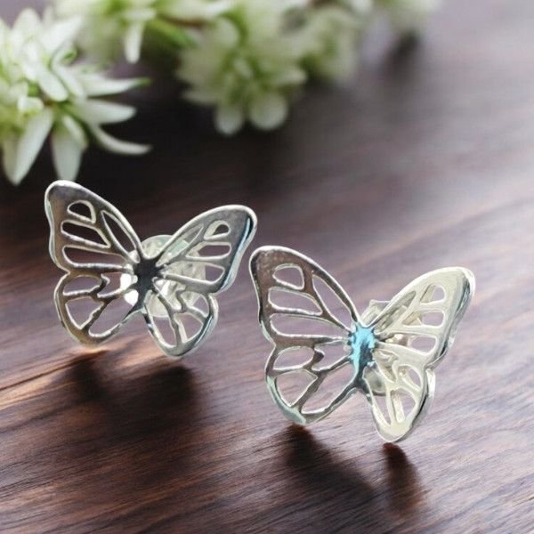 Pendientes Mariposas Pequeñas, pendientes de plata pequeños, Milagro Rousse