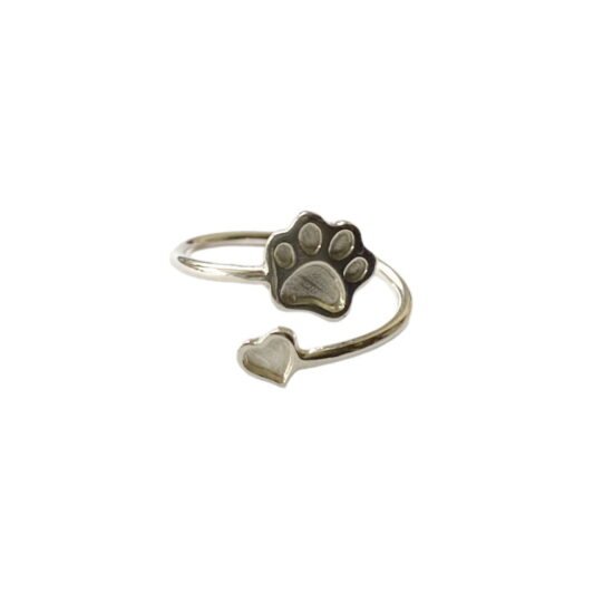 Anillo con Huella de Perro y corazón para rellenar, Milagro Rousse