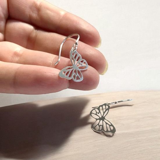 PENDIENTES HIPPIE DE MARIPOSAS, MARIPOSAS DE PLATA, MILAGRO ROUSSE