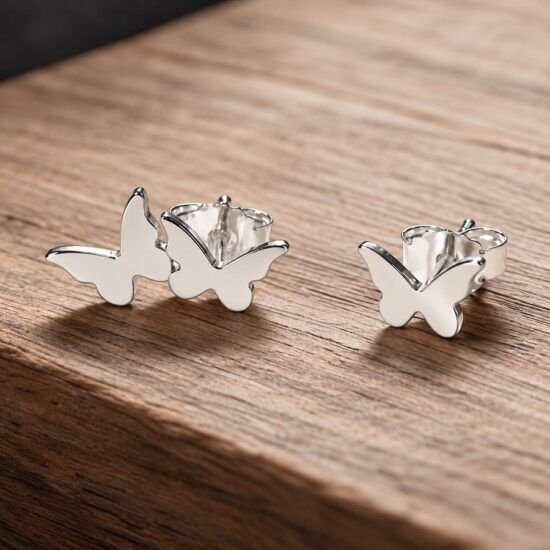 Pendientes Asimétricos de Mariposas de Plata 925, Milagro Rousse