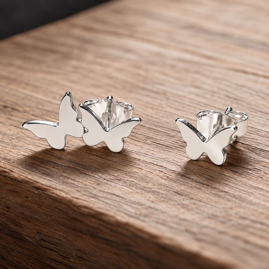 Pendientes Asimétricos de Mariposas de Plata 925, Milagro Rousse