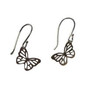 Pendientes hippie de mariposas, pendientes de plata, joyas de diseño orgánico, Milagro Rousse