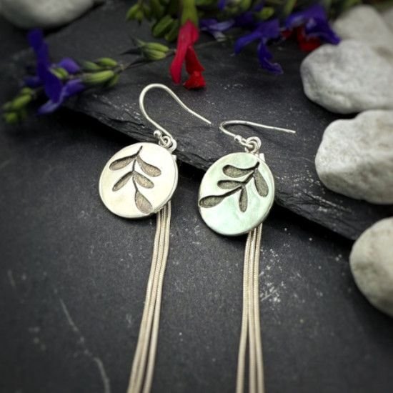 PENDIENTES REDONDOS COLGANTES, PENDIENTES HOJAS, MILAGRO ROUSSE