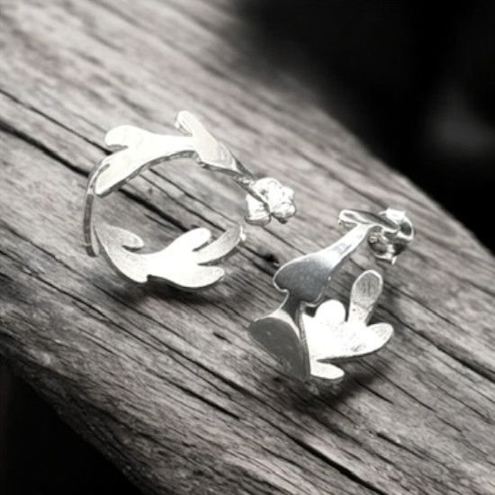 PENDIENTES ARO ALGAS, AROS DE PLATA, PENDIENTES PEQUEÑOS DE PLATA, MILAGRO ROUSSE