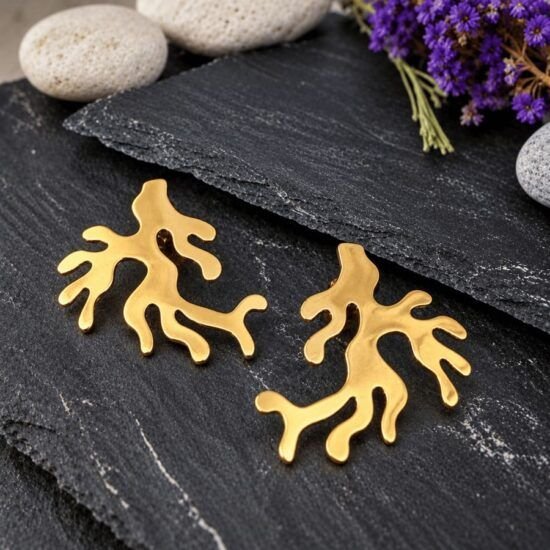 PENDIENTES FORMA DE CORAL PLATA 925, MILAGRO ROUSSE