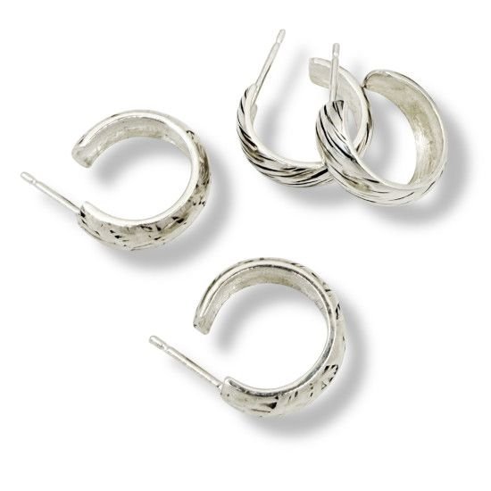 Aros Pequeños Plata, estilo minimalista, Milagro Rousse