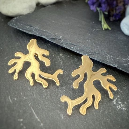 PENDIENTES CORALES DORADOS, TIENDA DE JOYAS DE PLATA, MILAGRO ROUSSE