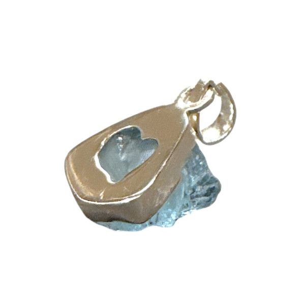 Colgante Plata Topacio Azul Sky en Bruto con plata 925, topacio sky, Milagro Rousse